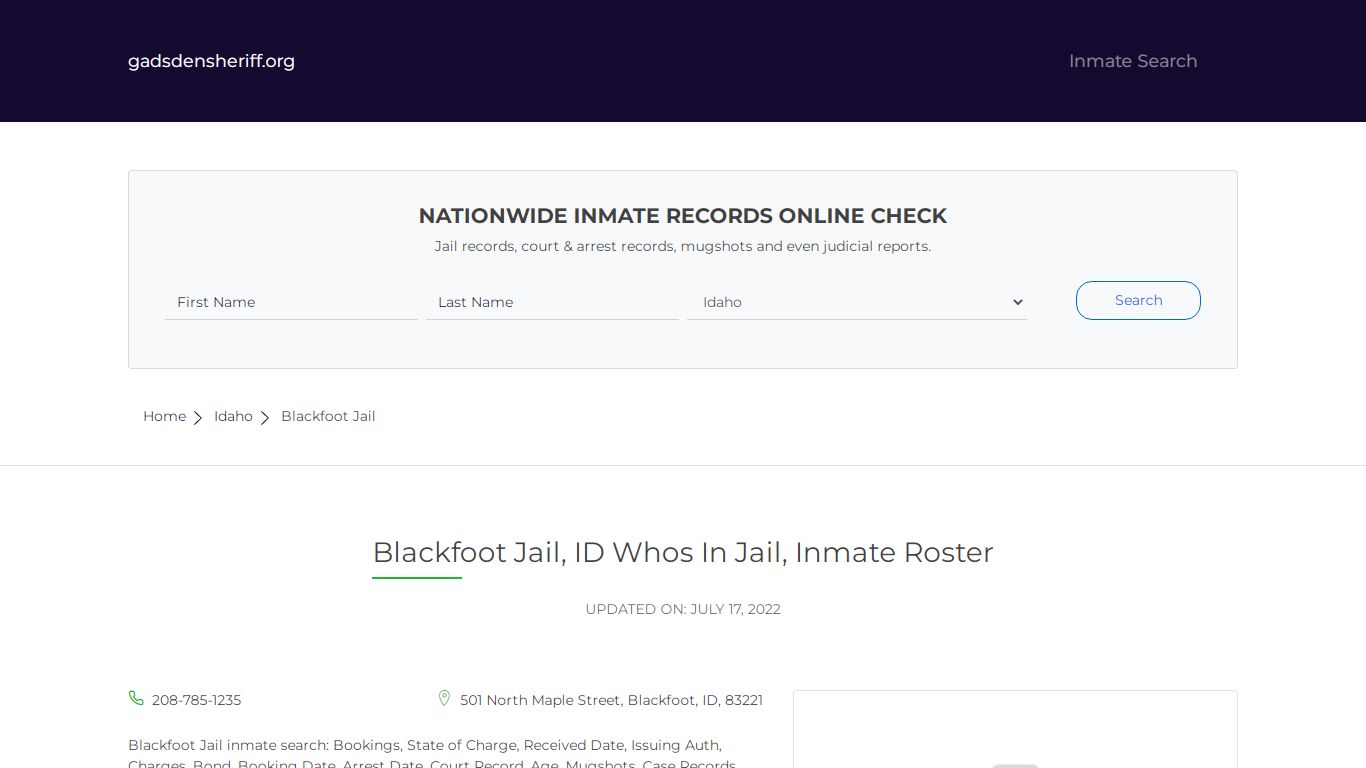 Blackfoot Jail, ID Inmate Roster, Whos In Jail